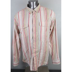 Mens Scully Pearl Snap Button Front Dress Shirt XL Striped Multicolor Western